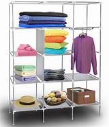 Portable Wardrobe Closet With Shelves Pictures