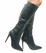 Leather High Heel Boots