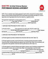 Performance Booking Agreement Images