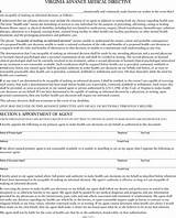 Pictures of Virginia Medical Directive Form