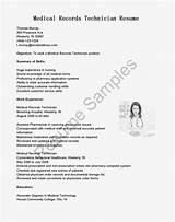 Medical Records Technician Resume Sample Photos