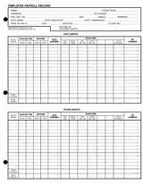 Employee Payroll Ledger Photos