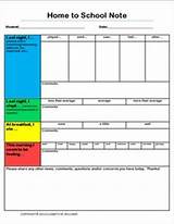 Pictures of Home School Communication Book Template