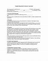 Images of Sample Independent Contractor Agreement Template