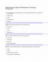 Training Questionnaire Pictures