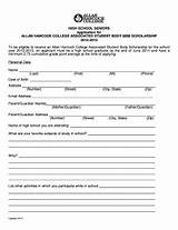 High School Scholarship Application Form Pictures