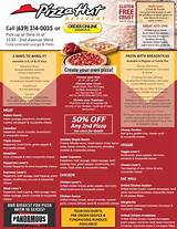 Pizza Hut Lunch Specials Menu