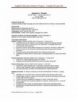 Pictures of Master Degree Resume
