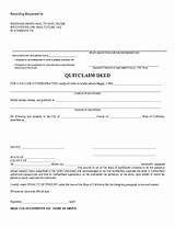 Sample Quit Claim Deed Filled Out Pictures