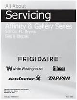 Frigidaire Affinity Dryer Repair Manual Photos