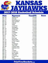 Kansas Jayhawks Basketball Schedule 2017 18 Images