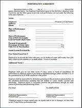 Pictures of Performance Contract Template Free