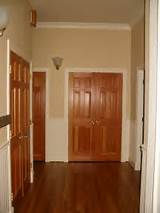 Dark Wood Door With White Trim