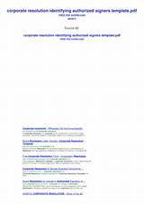 Corporate Resolution Authorized Signers Template