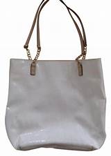 Images of Michael Kors White Leather Handbag