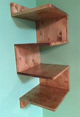 Pictures of Wooden Corner Shelving Unit