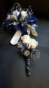 Pictures of Royal Blue And Silver Corsage
