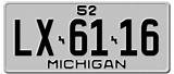 Michigan License Plate Number Photos