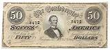 1864 Confederate 50 Dollar Bill Pictures