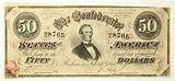 1864 Confederate 50 Dollar Bill Photos