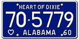 Alabama State License Plate Photos