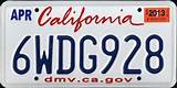 Pictures of California License Plate Information