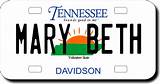 Images of Tennessee Personalized License Plate Search