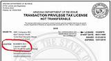 Photos of Arizona Tax License Number
