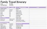 Photos of Travel Itinerary Templates Excel