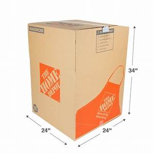 The Home Depot 24 In L X 24 In W X 34 In D Wardrobe Moving Box With