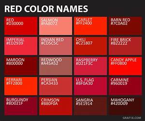 Names And Codes Of All Color Shades