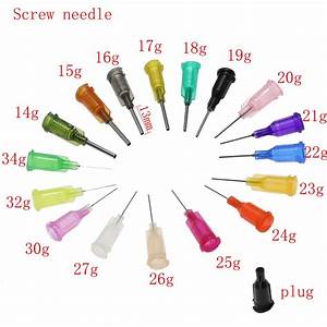 50pcs Screw Needle Precision Tips Liquid Dispenser Syringe Needles 14g