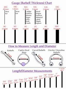 Body Jewelry Size Chart Guide Jewelry Pinterest