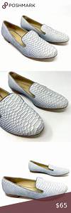 M Gemi Loafers Blue White Snakeskin Textured Loafers Dress Shoes