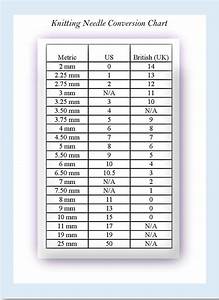 Knitting Needle Conversion Chart Instant Download Chicvintagepatterns