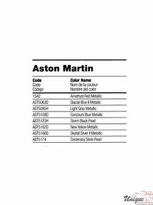 Aston Martin Paint Chart Color Reference