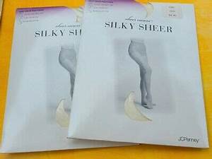 Lot Of 2 Jcpenney Sheer Caress Silky Sheer Control Top Long