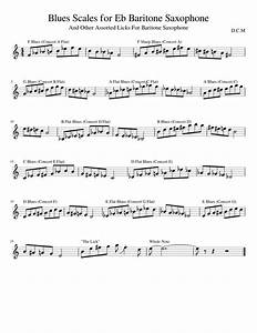 Blues Scales For Eb Baritone Saxophone And Alto Saxophone Sheet Music