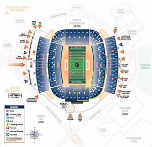 Jordan Hare Stadium Map Seating Charts Auburn Map