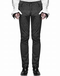 Devil Fashion Mens Trousers Pants Black Brocade Gothic Steampunk Vtg