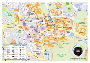 Map Of The Many Colleges Which Comprise The Oxford University Oxford