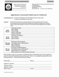 Maine Birth Certificate Application Form