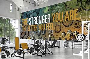 Workout Fitness Mural By Level Digital Wallcoverings Custom Colored