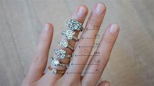 A Woman 39 S Hand With Five Different Rings On It And The Measurements For