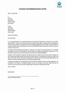 Gratis Recommendation Letter For Student From Teacher