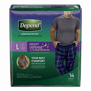 Depend Night Defense Incontinence For Men Overnight Size L