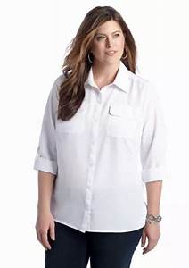  Rogers Plus Size Roll Tab Sleeve Camp Shirt Belk