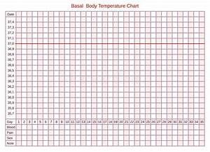 Vector Basal Chart Of Body Temperature On Celsius Schedule For Self