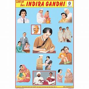Life Of Smt Indira Gandhi Chart Size 12x18 Inchs 300gsm Artcard