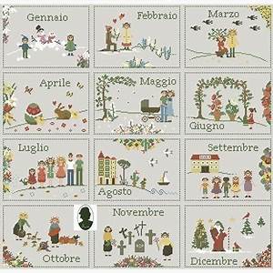 Calendario 12 Mesi From Guermani Cross Stitch Charts Cross